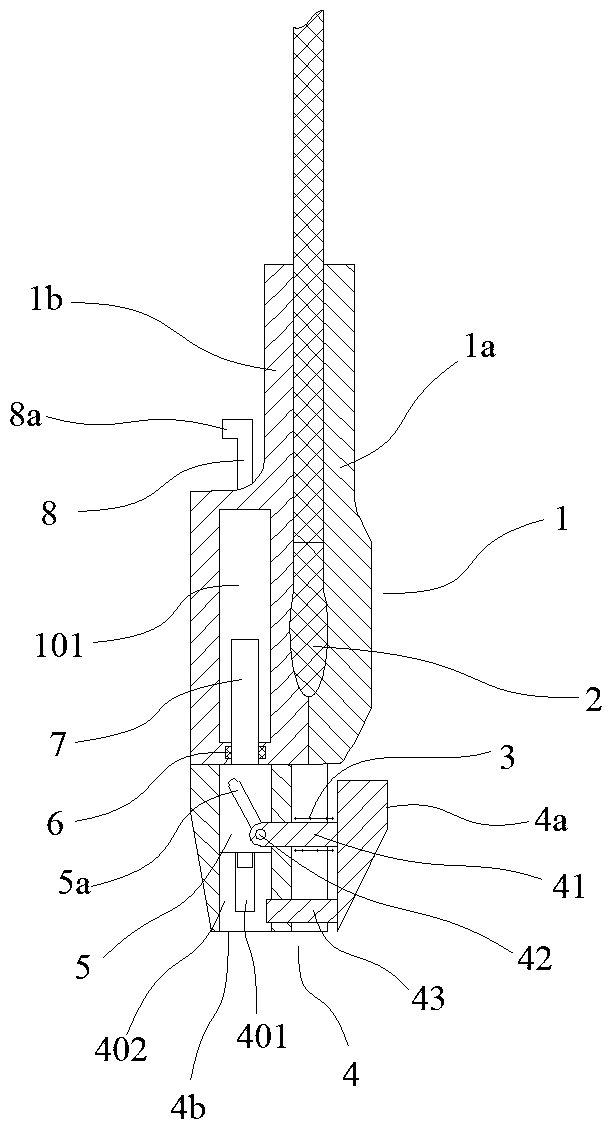 A power battery temperature detection structure