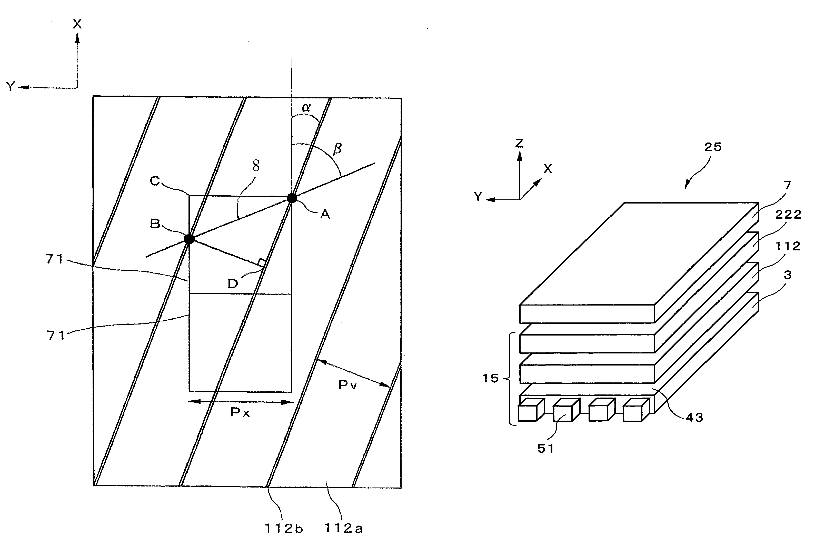 Display device, terminal device, light source device, and optical member having a light-direction restricting element and a transparent/scattering state switching element