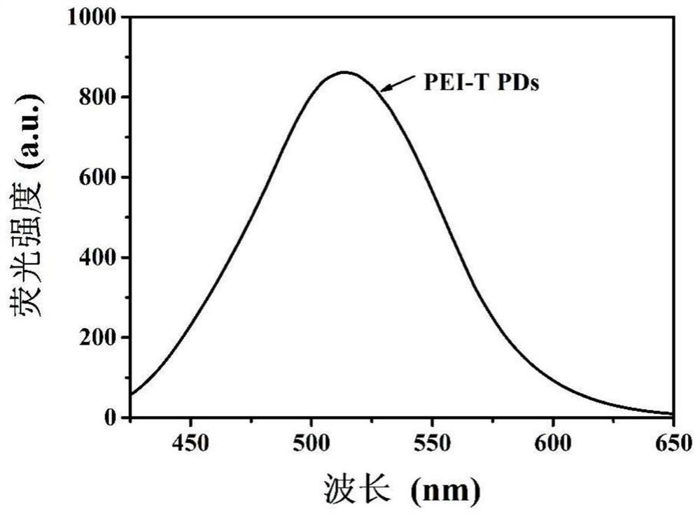 Method for rapidly preparing polyethyleneimine-tetrakis(hydroxymethyl)phosphonium chloride non-conjugated fluorescent polymer point at room temperature