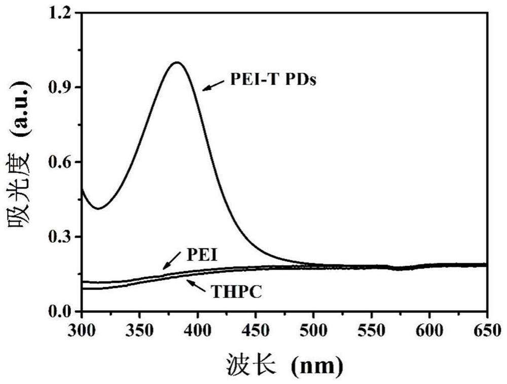 Method for rapidly preparing polyethyleneimine-tetrakis(hydroxymethyl)phosphonium chloride non-conjugated fluorescent polymer point at room temperature