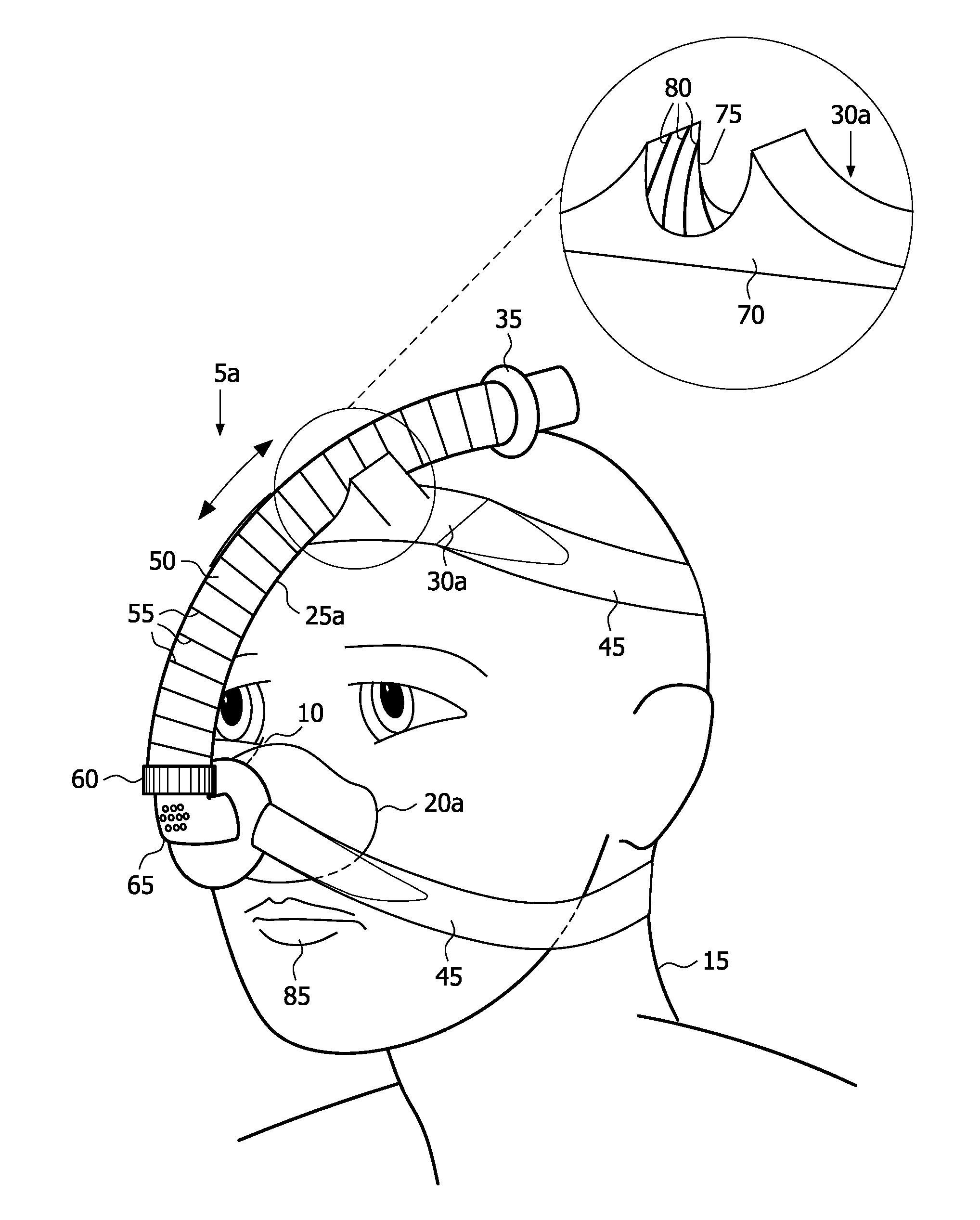 Respiratory interface device including a mechanism for managing nose bridge pressure