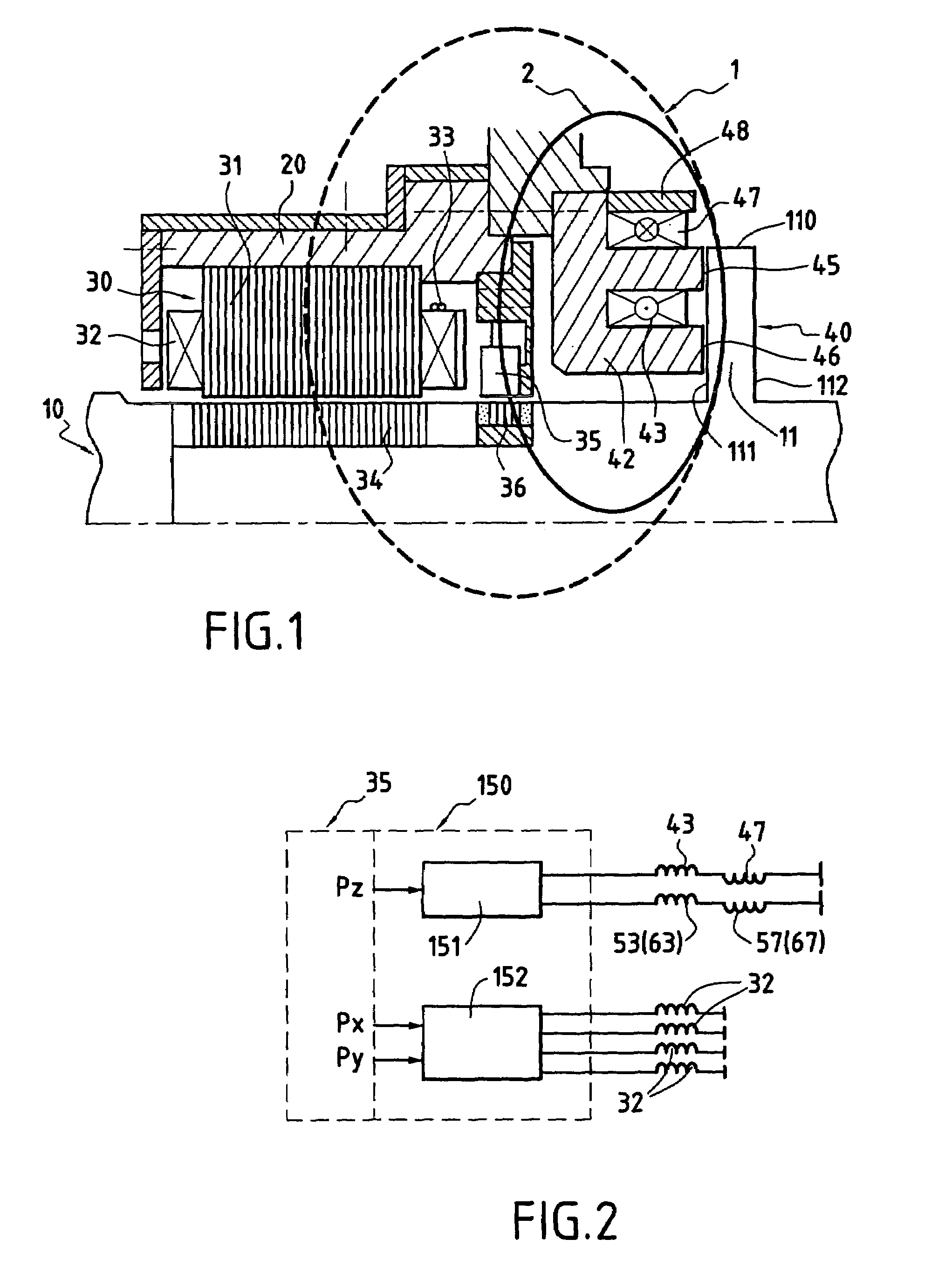 Device for magnetically suspending a rotor