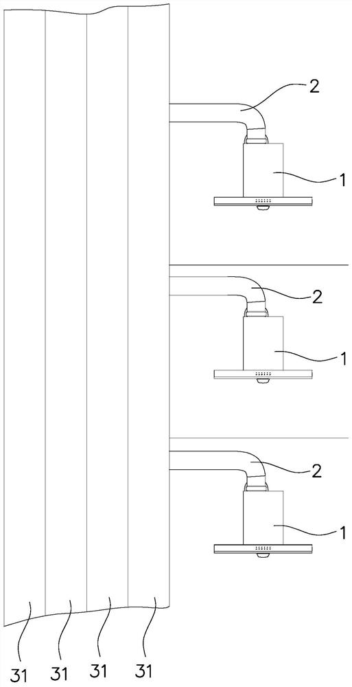 Central flue fume exhaust system and real-time automatic control method thereof