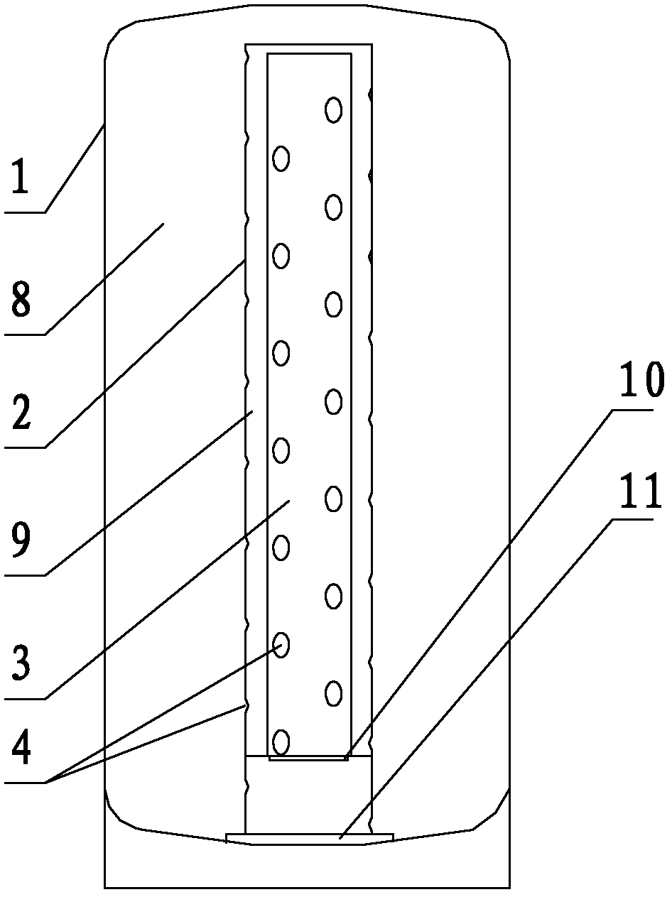 Layered quick-heating water storage tank for hot water system