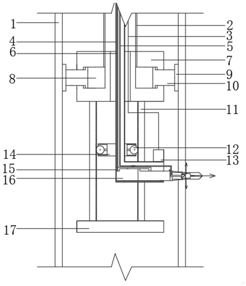 A jacking type grout pouring operation device