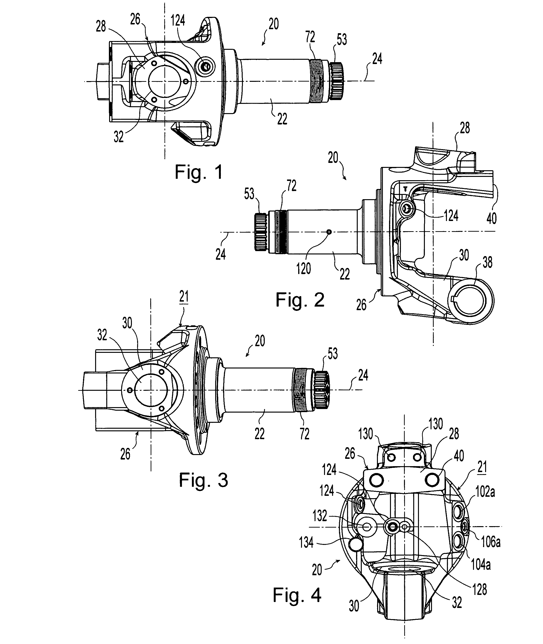 Spindle with hydraulic passage arrangement and method of manufacture