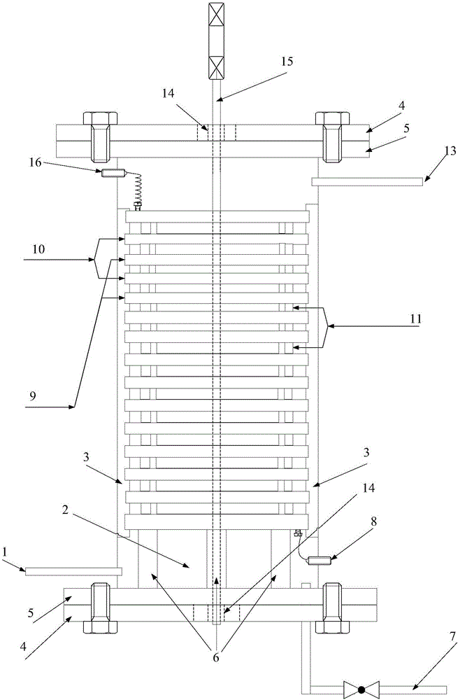 Waste water treating device and method based on electrochemical principle