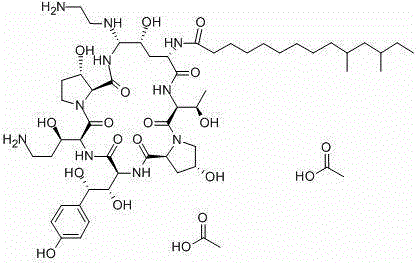 A kind of caspofungin acetate pharmaceutical composition for injection and preparation method thereof