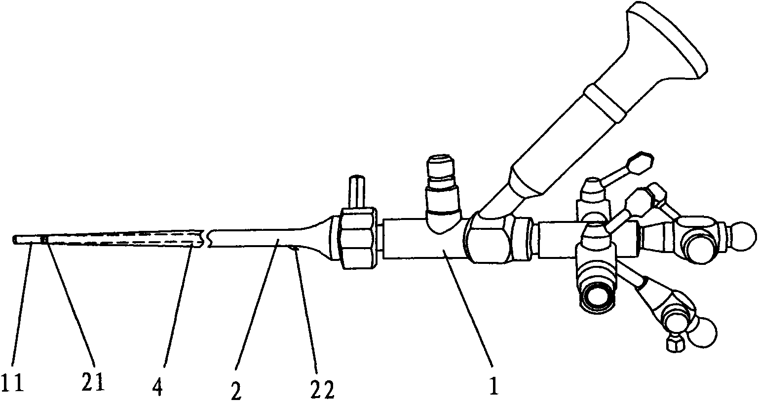 Combined rigid ureteroscope