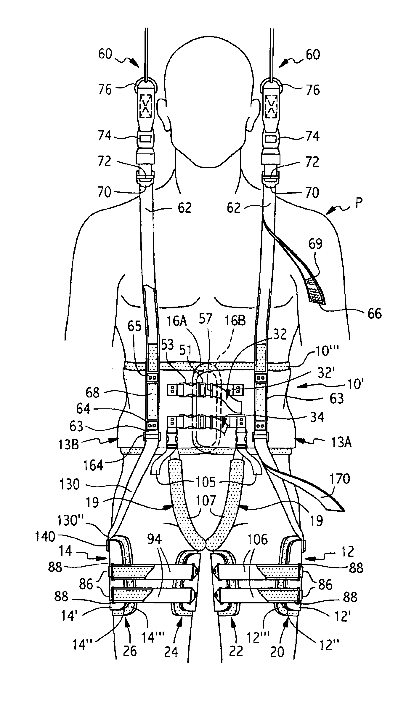 Body support harness