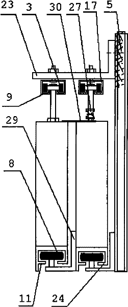 Coal mine double-layer translation self-control ventilation door device