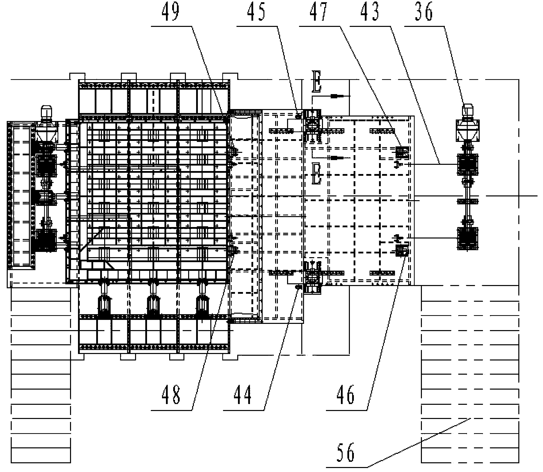 Three-direction loading large-scale three-dimensional analog simulation test counterforce system