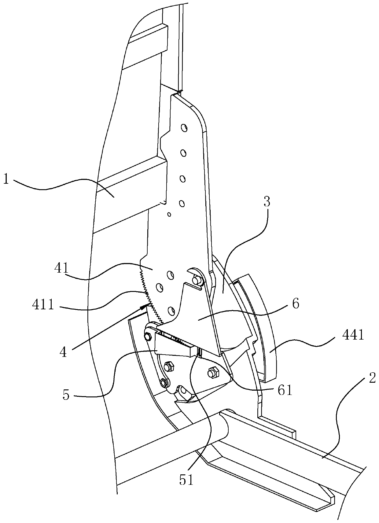 Automobile seat framework with backrest rotation automatically-locking function