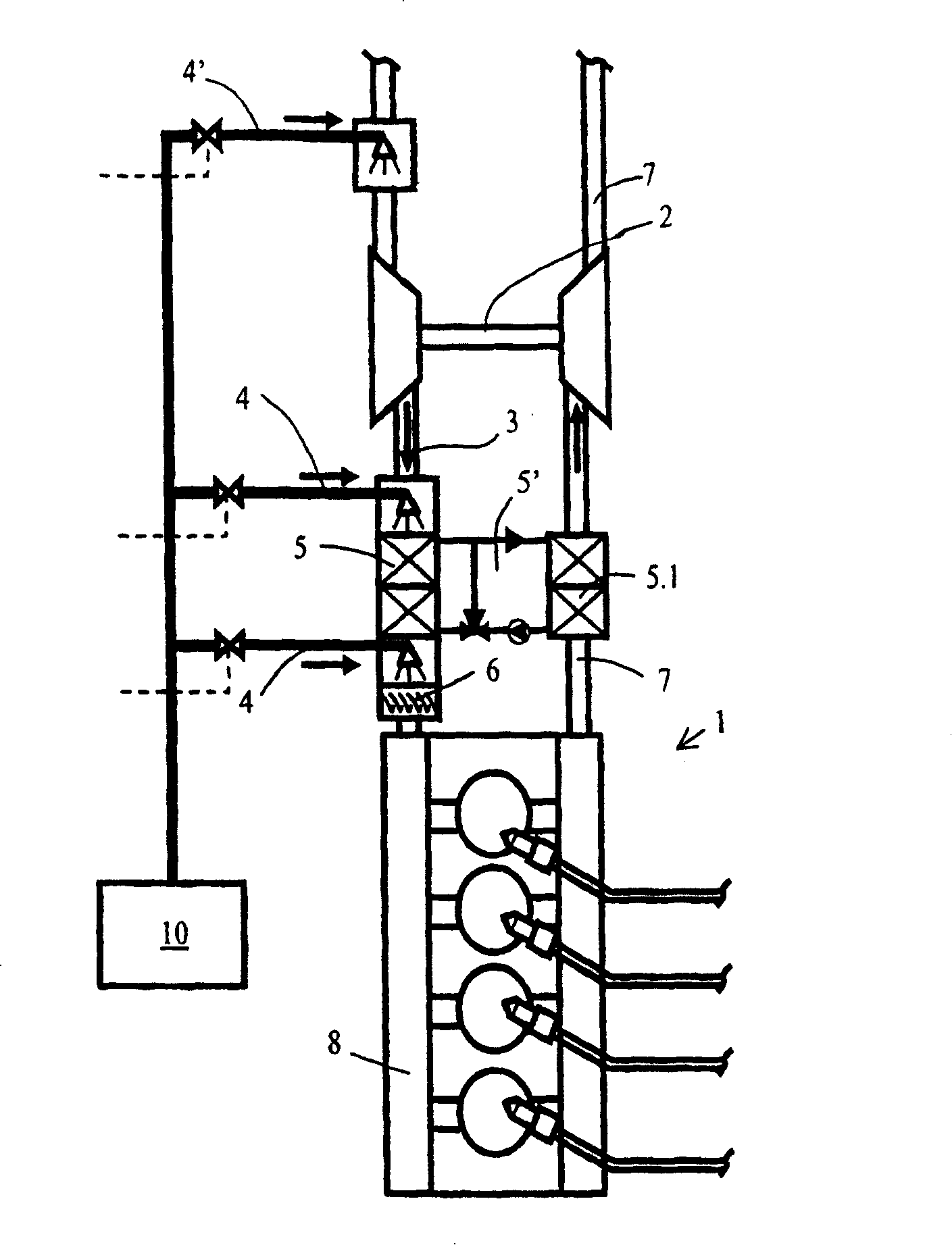 A method of reducing the nitrogen oxide emissions(NOx) of a supercharged piston engine and a piston engine arrangement