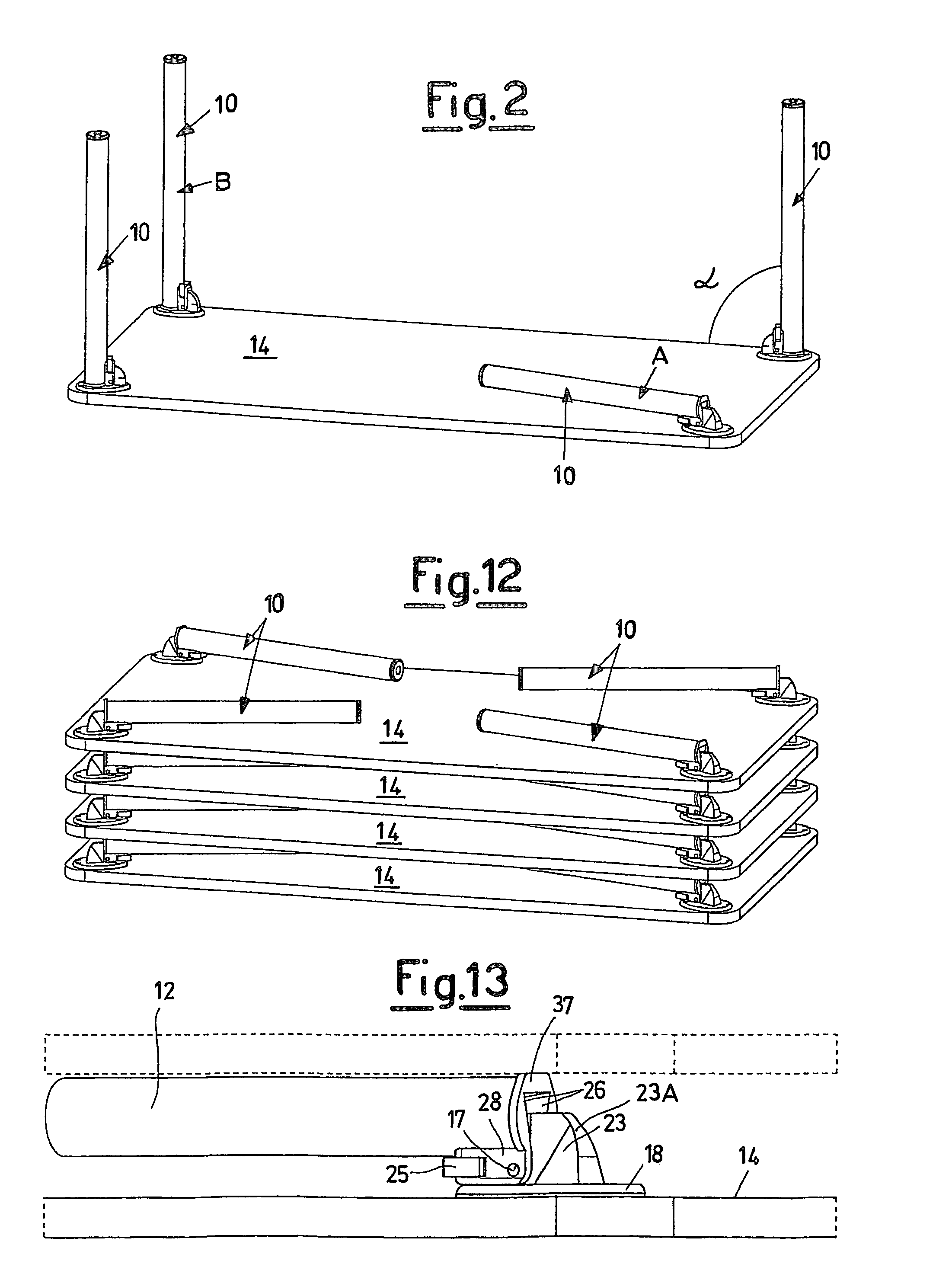 Fold-away legs for support surfaces