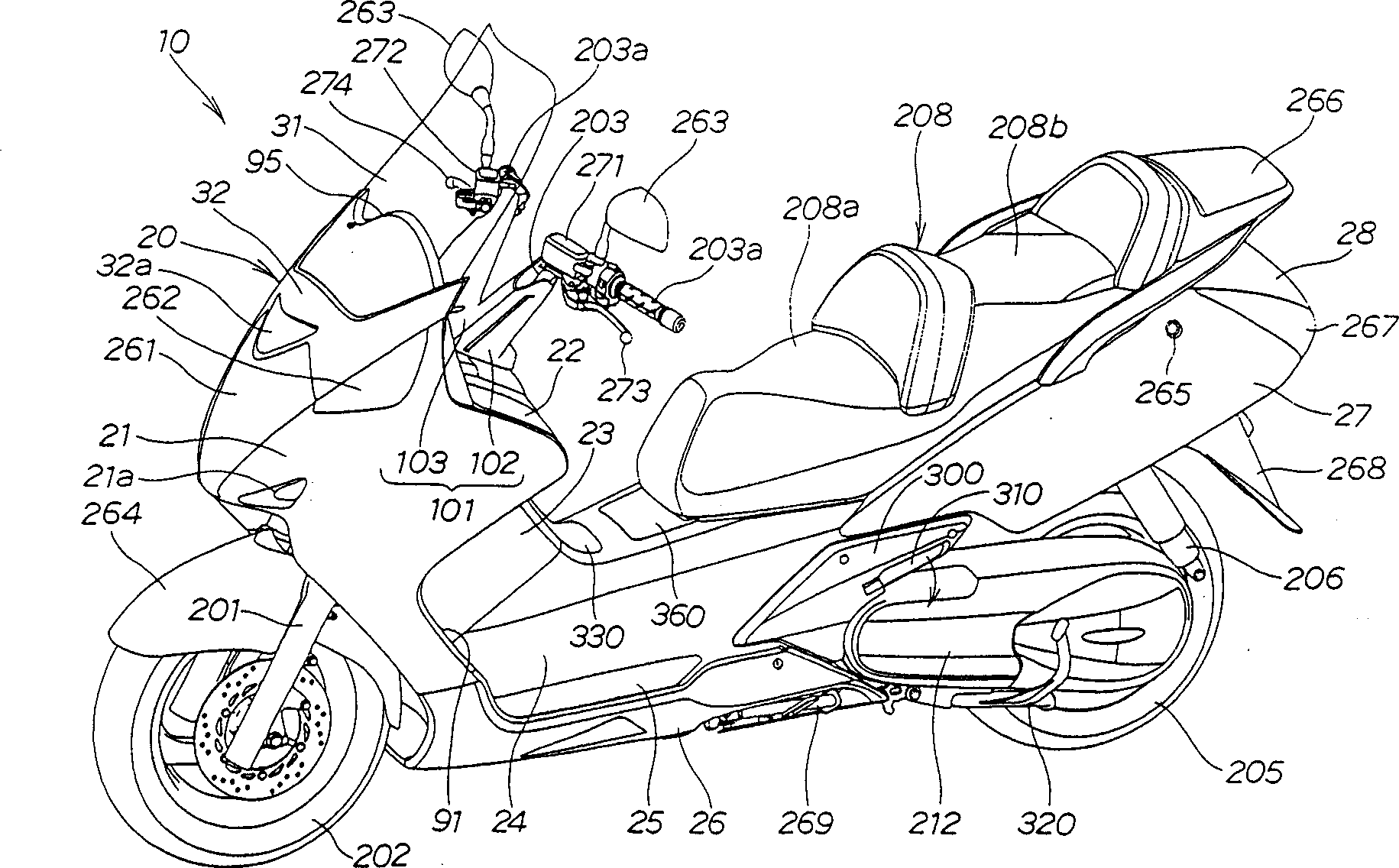 Windshield structure of powered bicycle