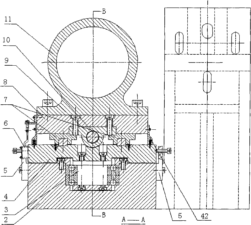 Large-caliber optical primary mirror bore finish machining device