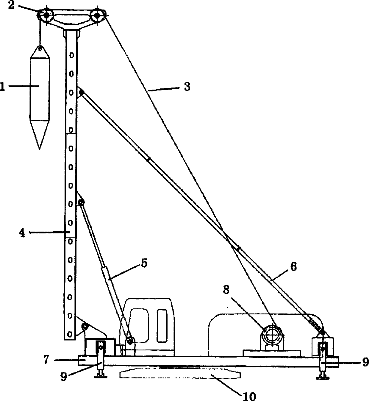 Pile-forming construction equipment for ramming and compacting filler of composite foundation pile