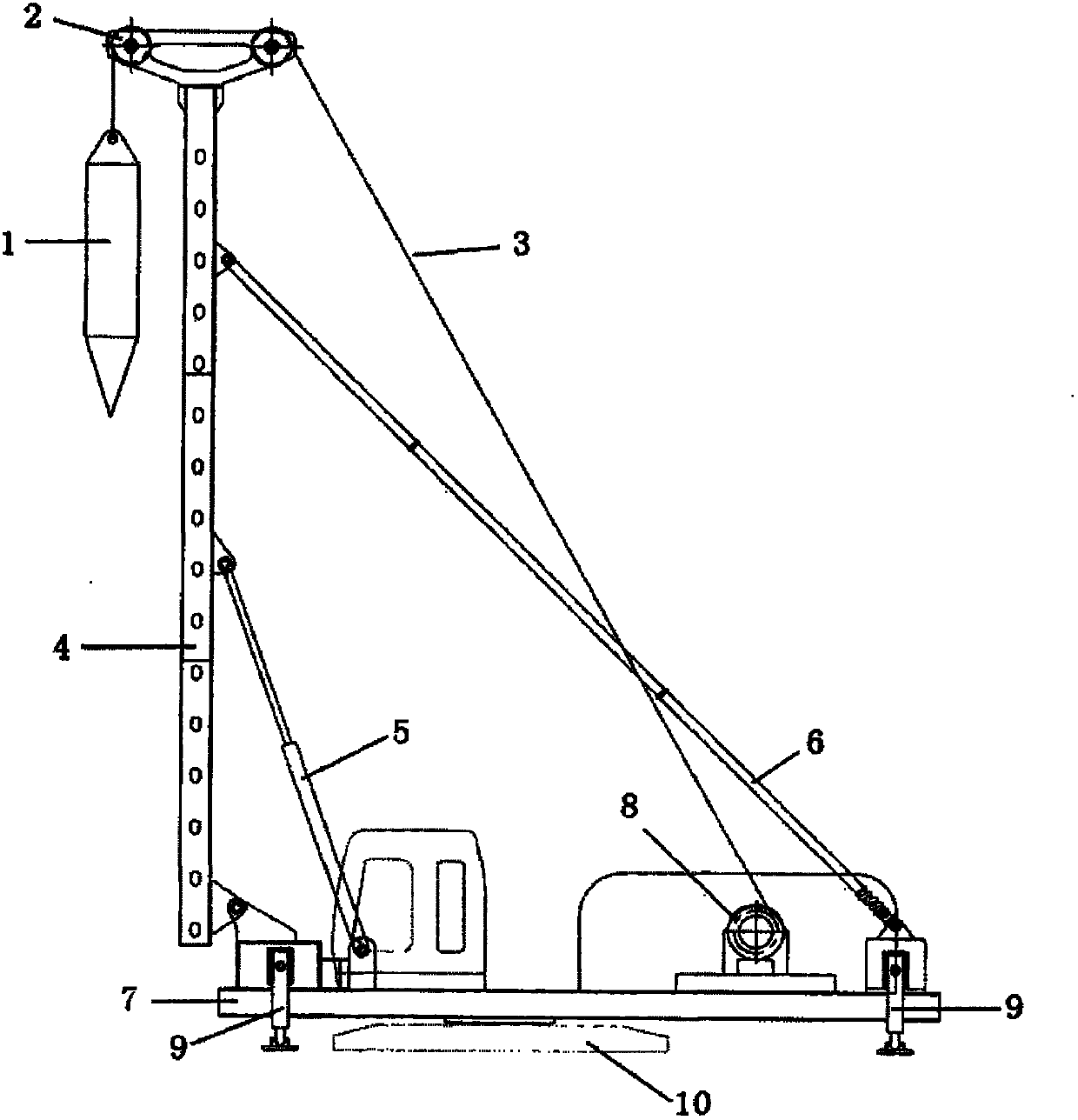 Pile-forming construction equipment for ramming and compacting filler of composite foundation pile