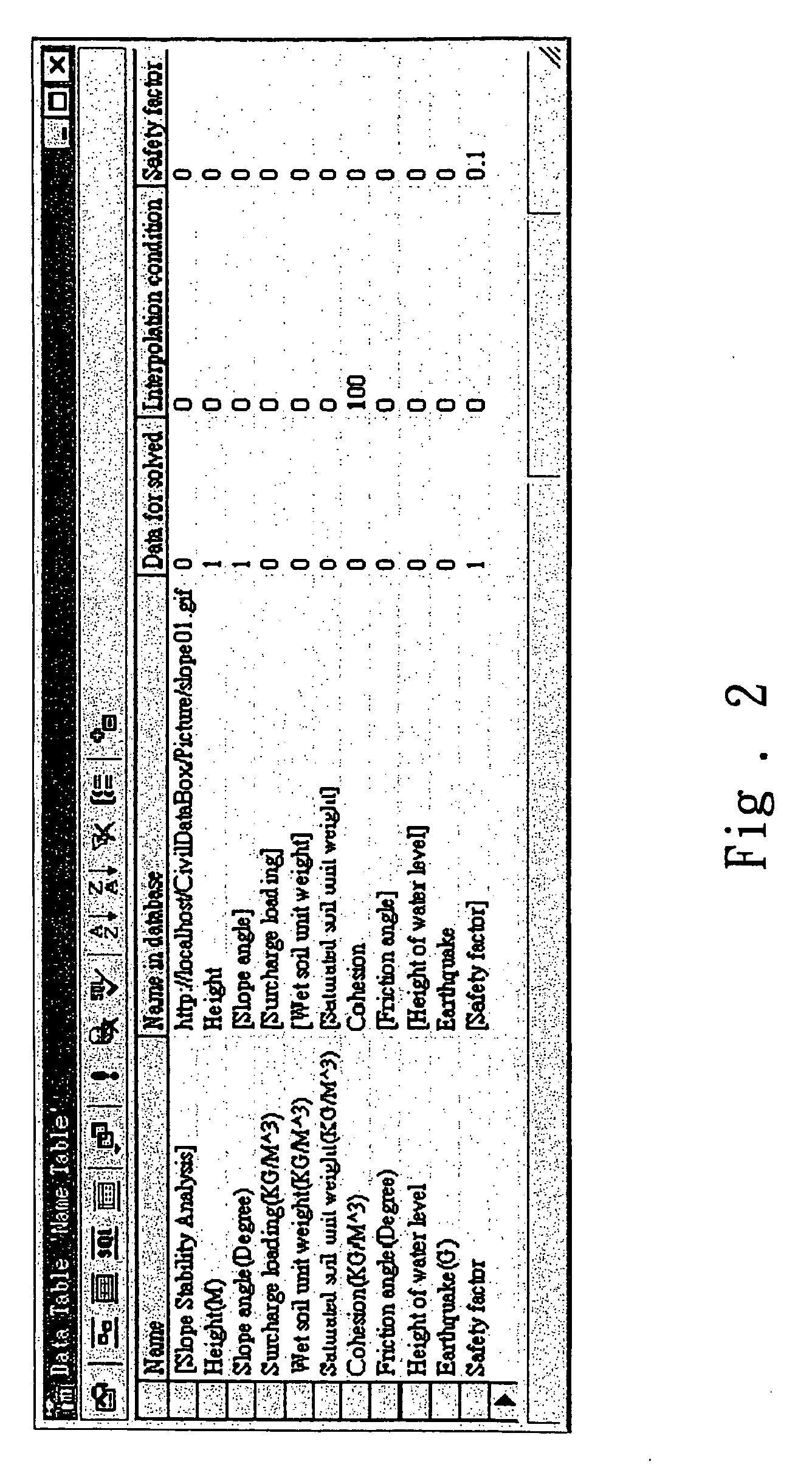 Engineering analysis database and analysis interface thereof