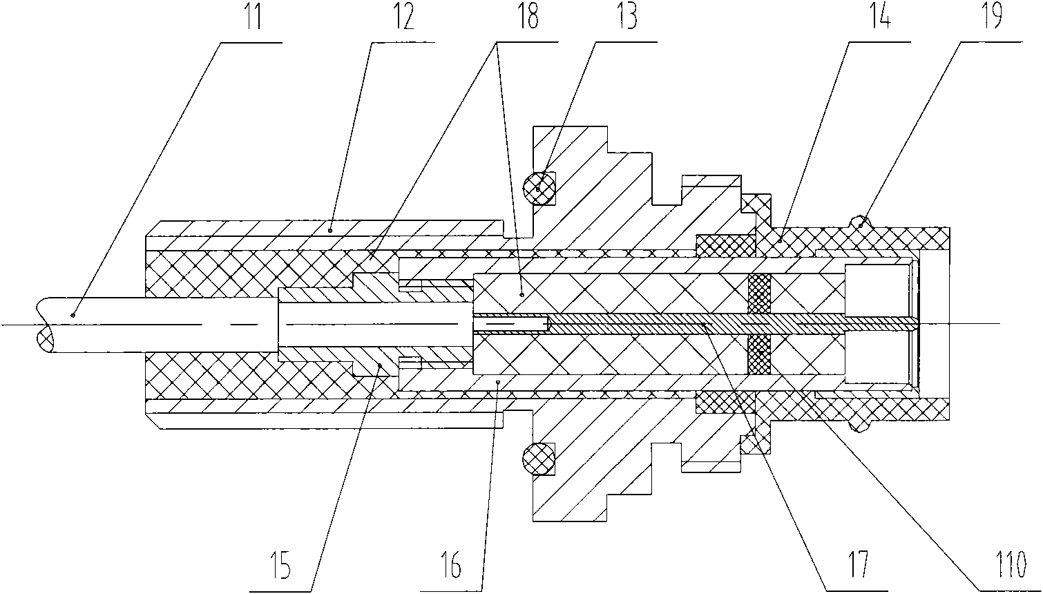 Coaxial underwater sealed connector