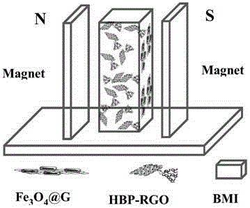 Oriented graphene/bismaleimide multilayer composite material and preparation method thereof