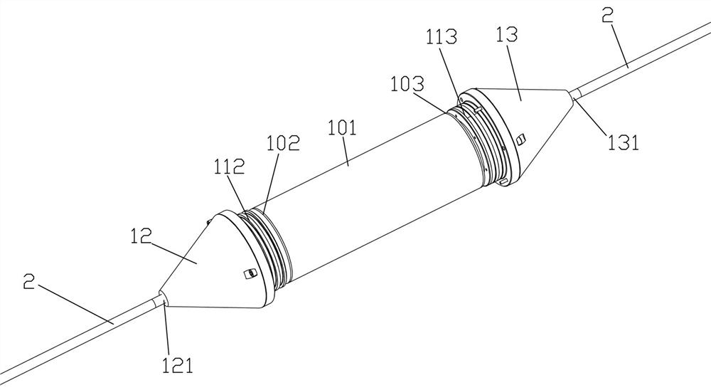 Chain type submarine earthquake monitoring device