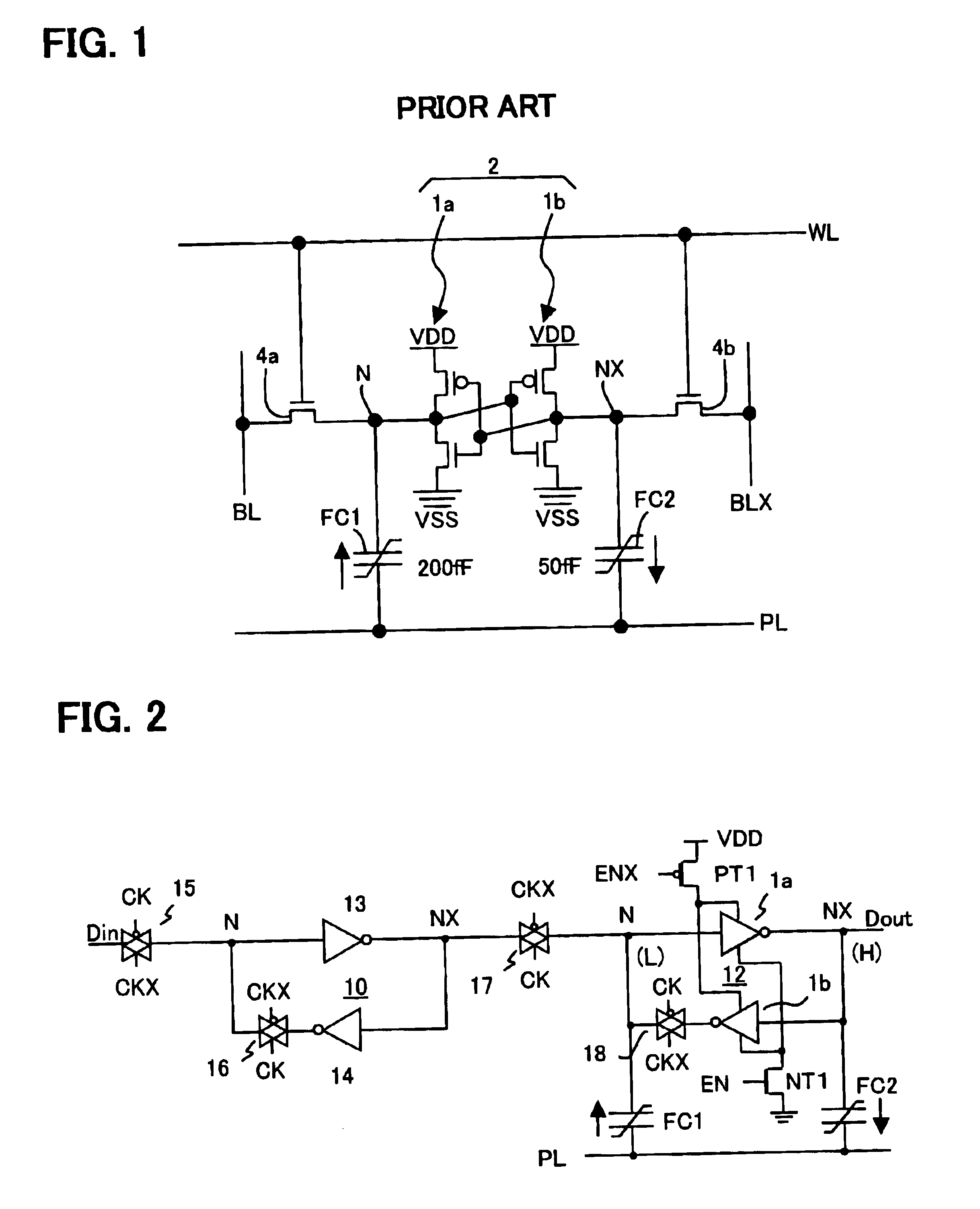 Nonvolatile data storage circuit using ferroelectric capacitors