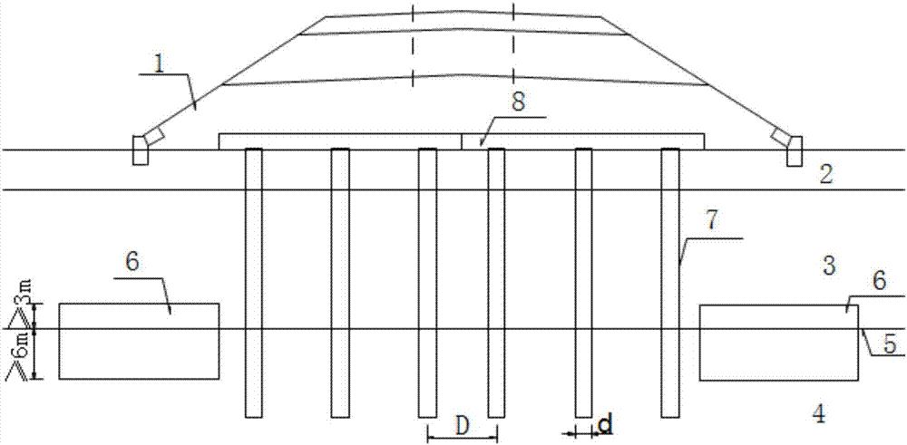 A construction method for strengthening and treating karst foundation of new railways and its subgrade structure