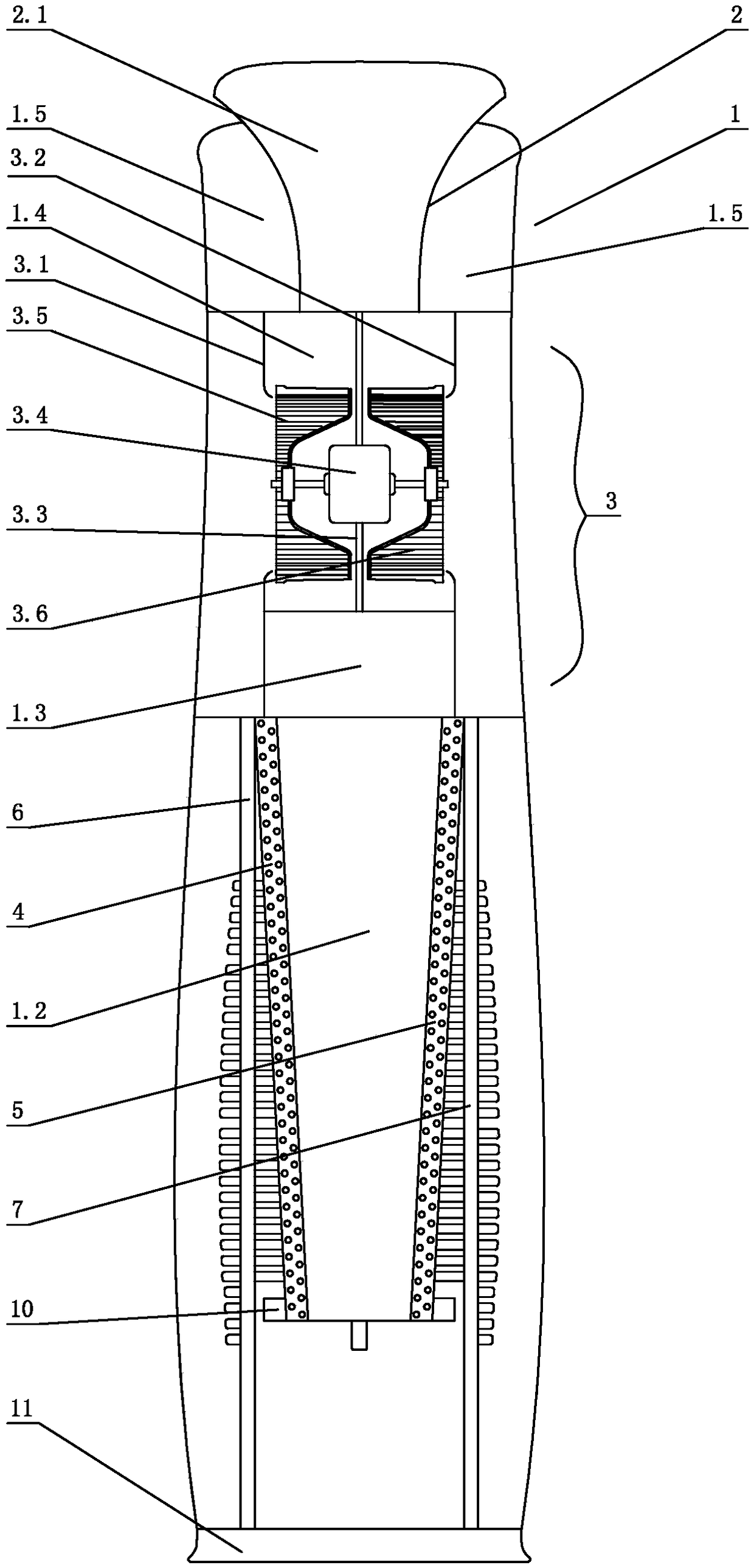 Cabinet type air conditioner air duct structure