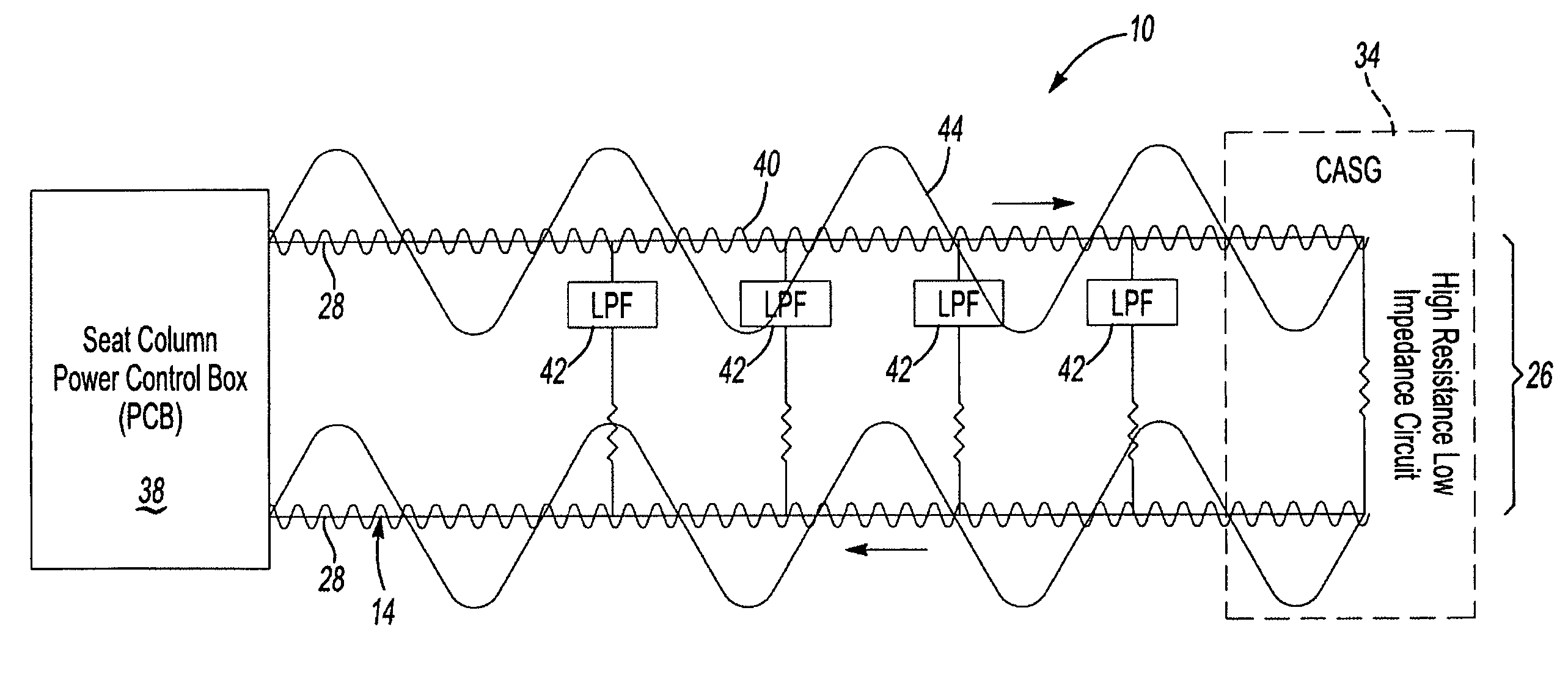 Safety system and method for a serial passenger seat power bus