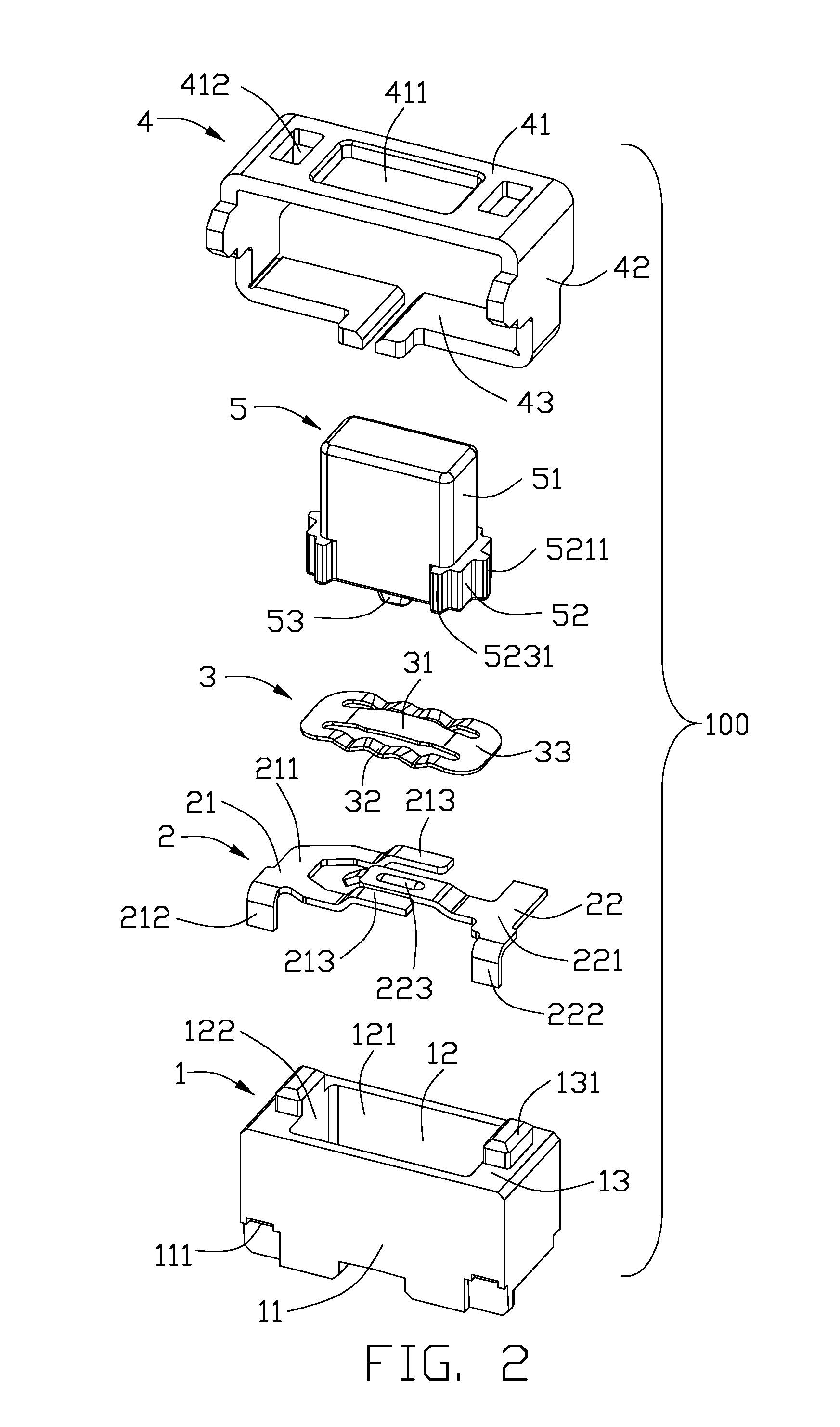 Switch with reduced contacting areas between actuator and insulative housing