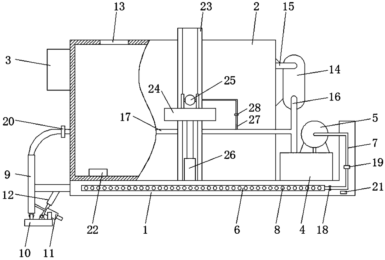 Water-spraying and dust-removal device for pavement based on environment protection