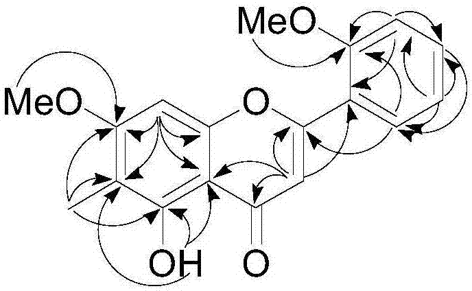 Flavonoid compound in damask rose waste residue as well as preparation method and application thereof