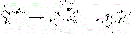 Amino-acid ester water-soluble derivative of (S)-ornidazole and application thereof