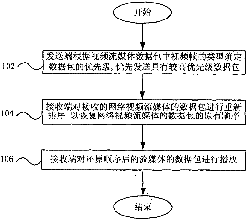 Network video streaming media system, transmission processing method, transmitting end and receiving end