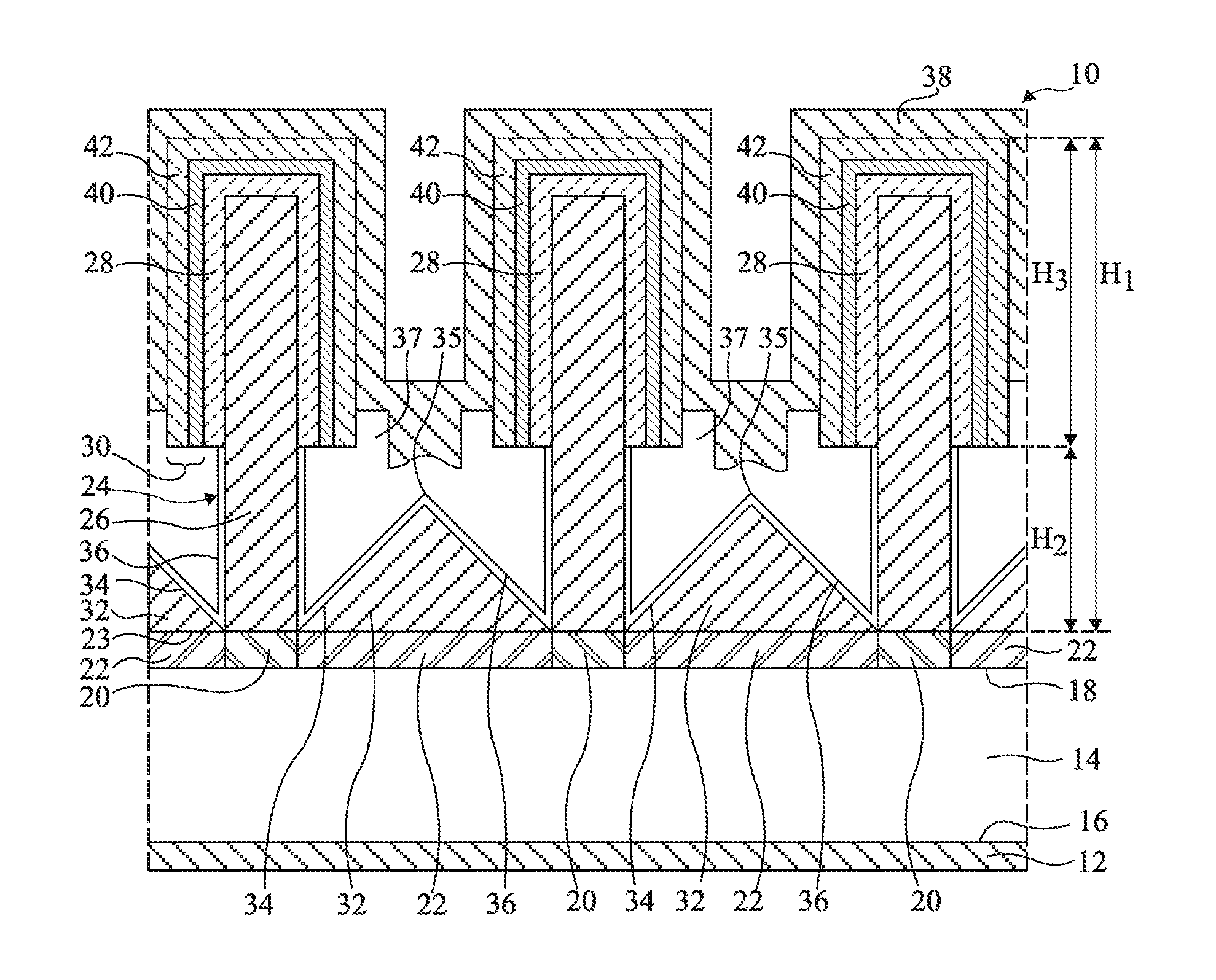 Optoelectric device with semiconductor microwires or nanowires and method for manufacturing the same