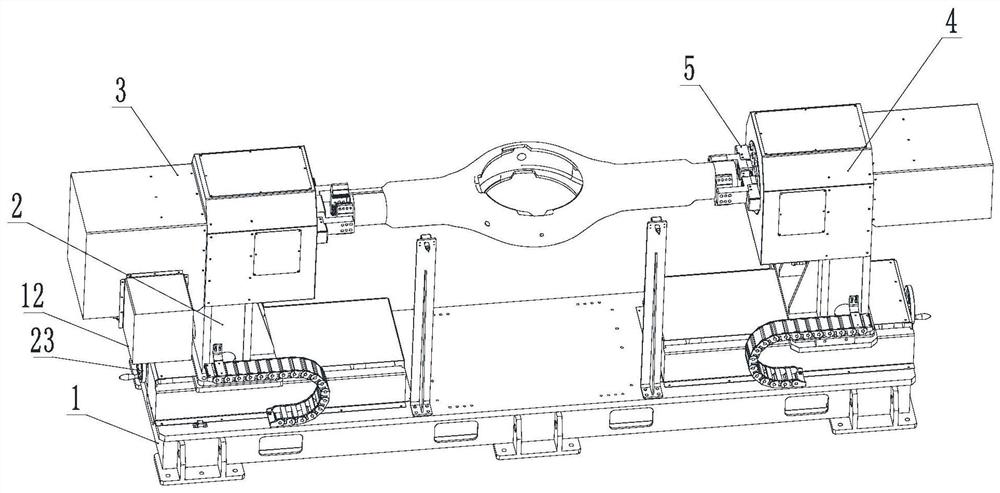 Pneumatic centering clamping and overturning mechanism for axle housing welding