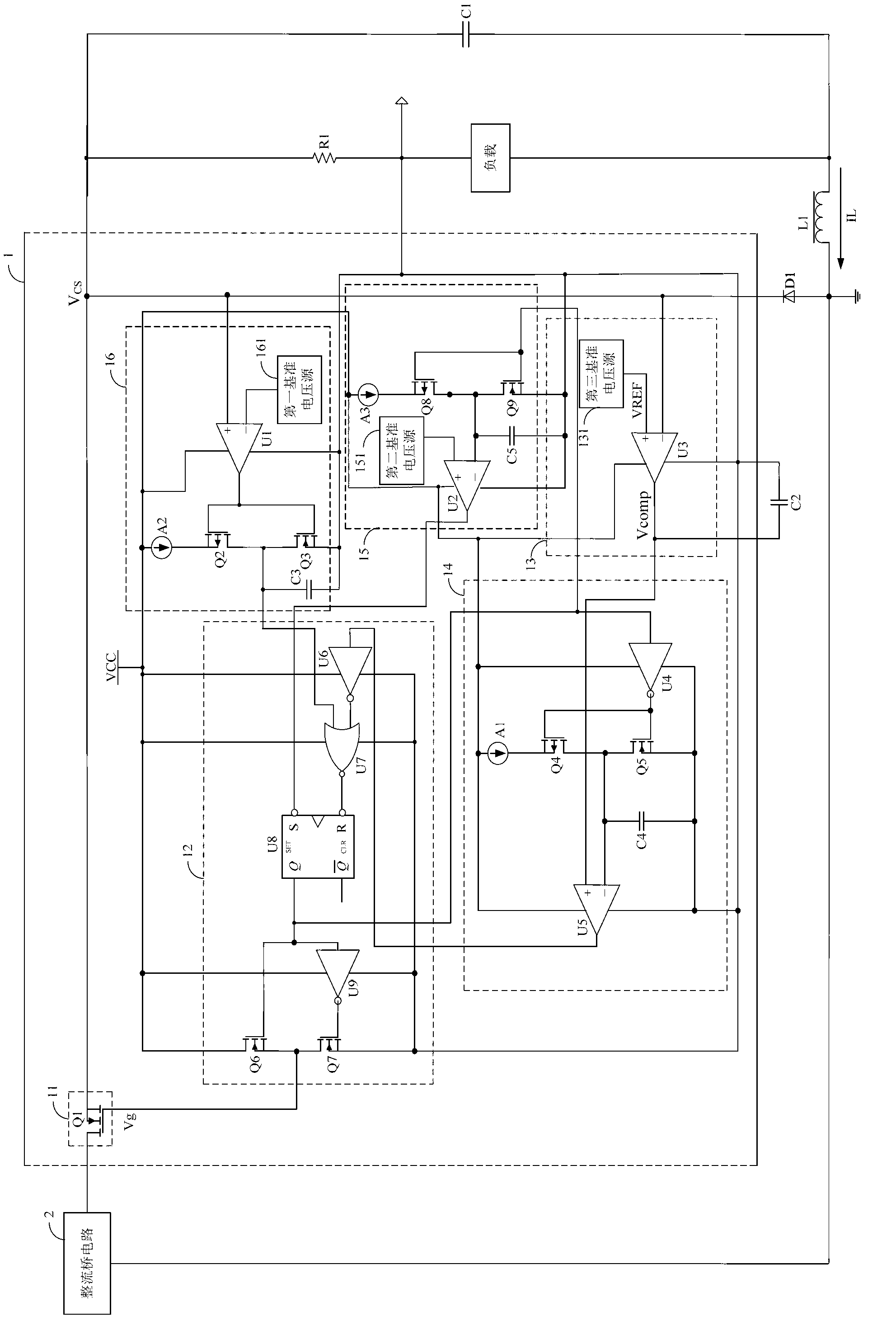 High-power-factor constant-current control circuit with open circuit protection