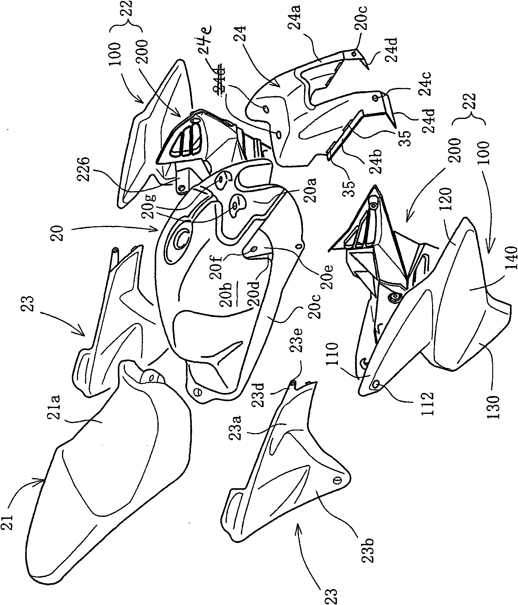 Air guide structure of motorcycle