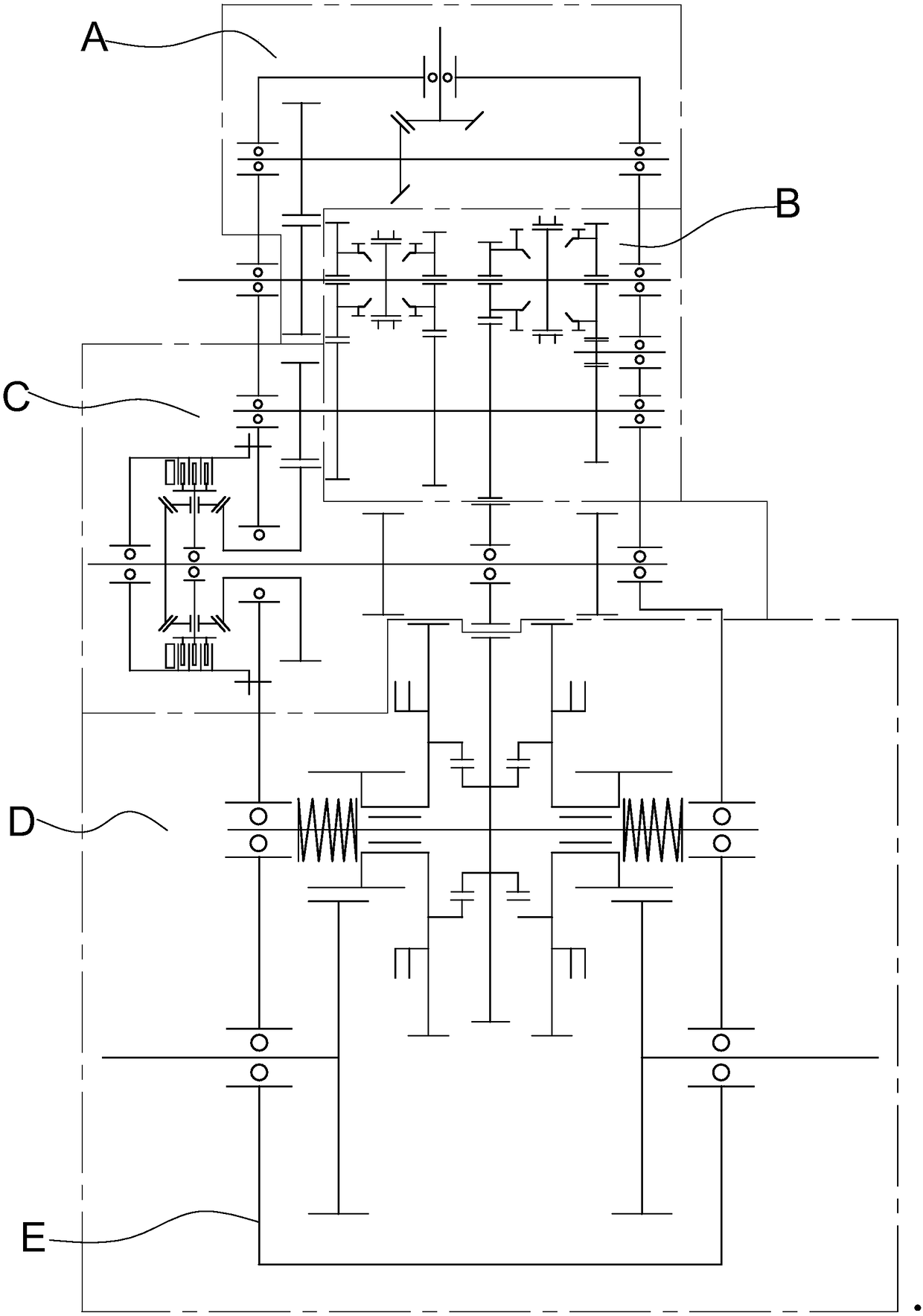 Forward and backward rotating tracked vehicle transmission