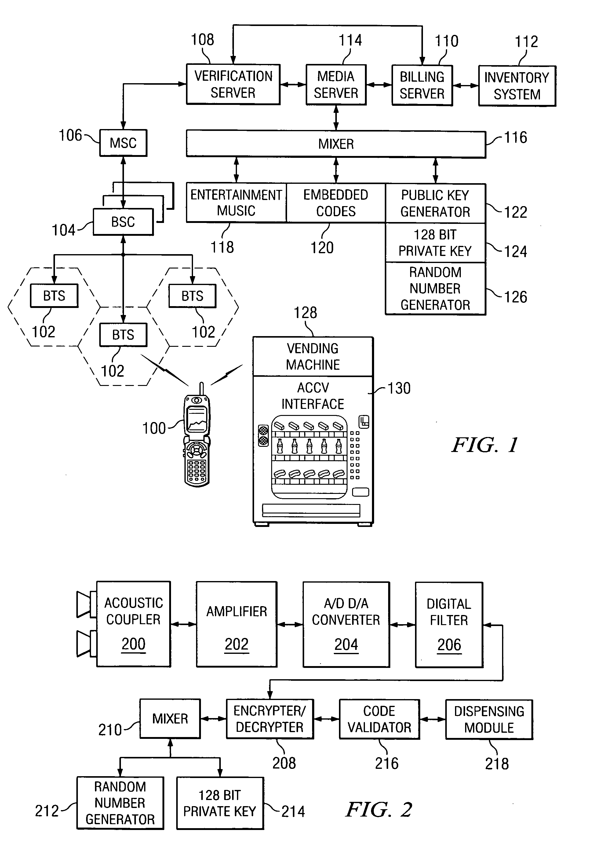 Coinless vending system, method, and computer readable medium using an audio code collector and validator