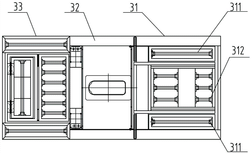 Back hogging and leg bending mechanism for nursing bed