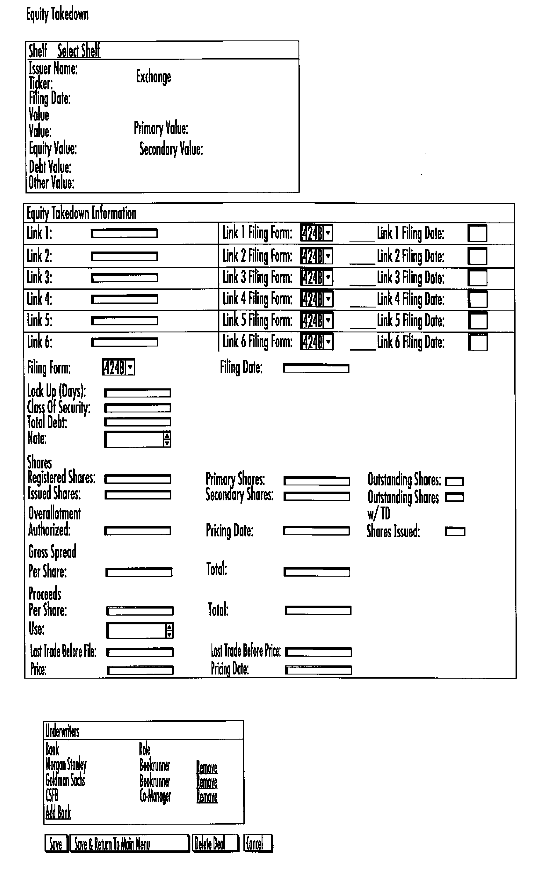 Financial data entry system