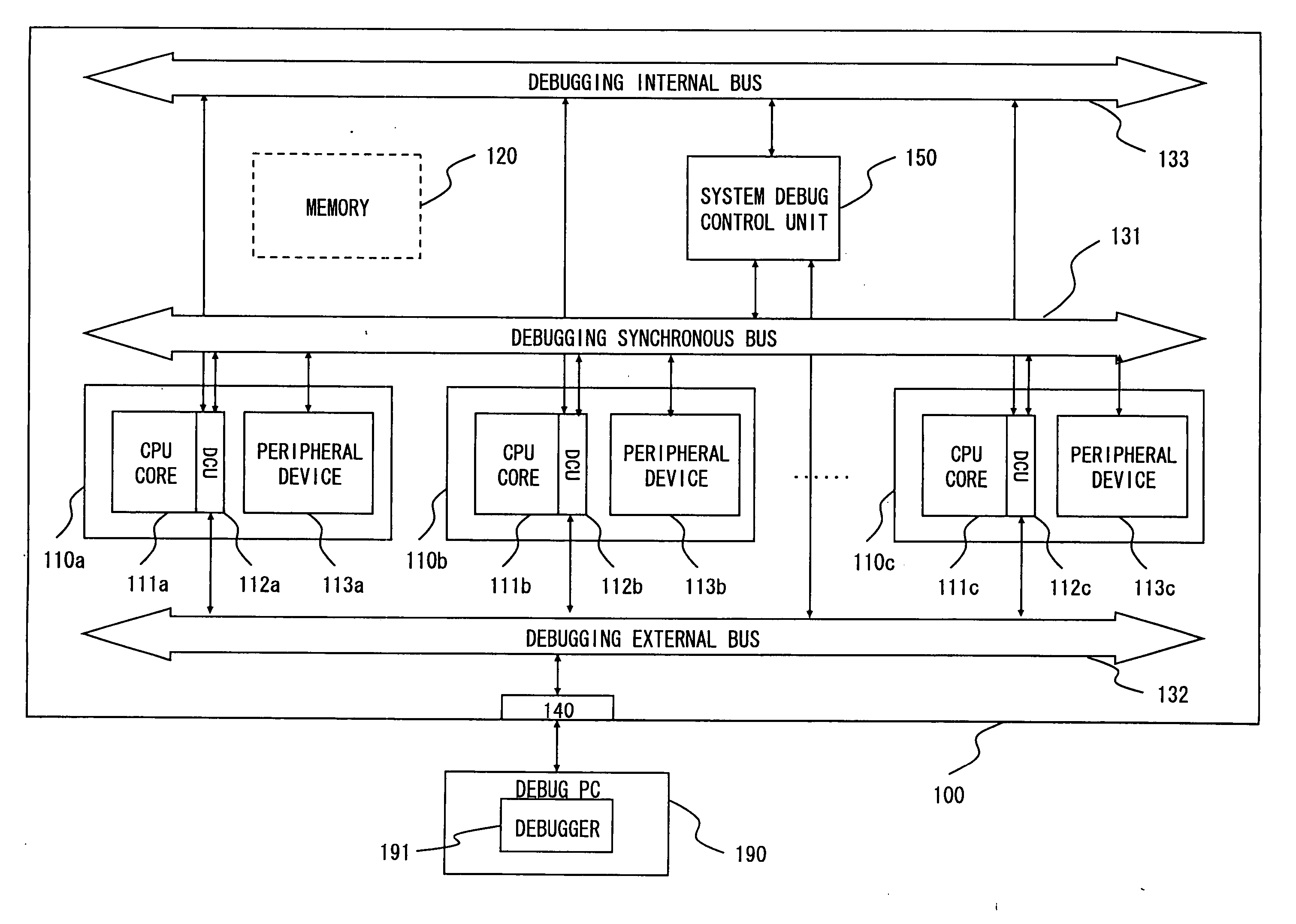 Semiconductor integrated circuit device, and debugging system and method for the semiconductor integrated circuit device