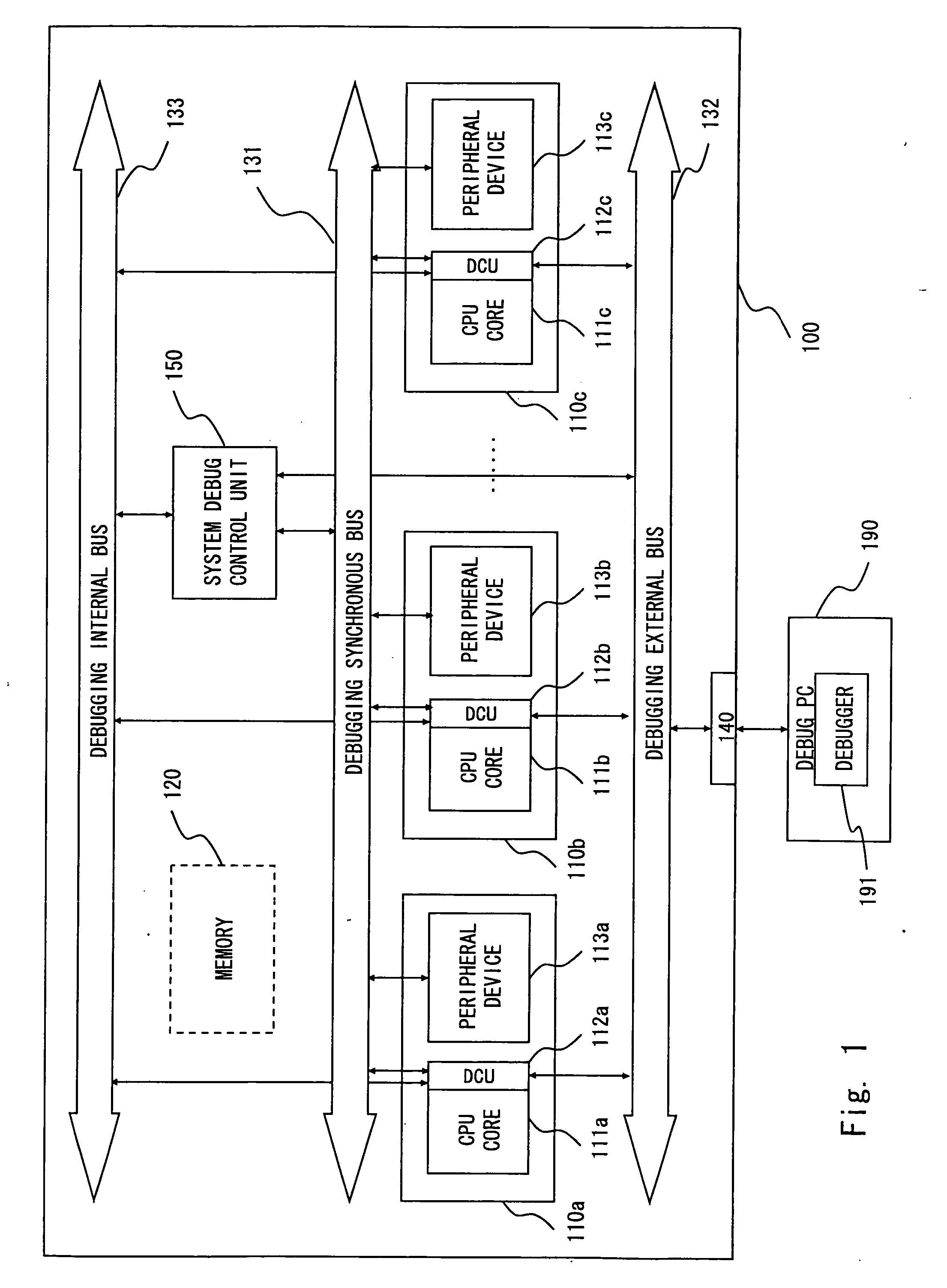 Semiconductor integrated circuit device, and debugging system and method for the semiconductor integrated circuit device
