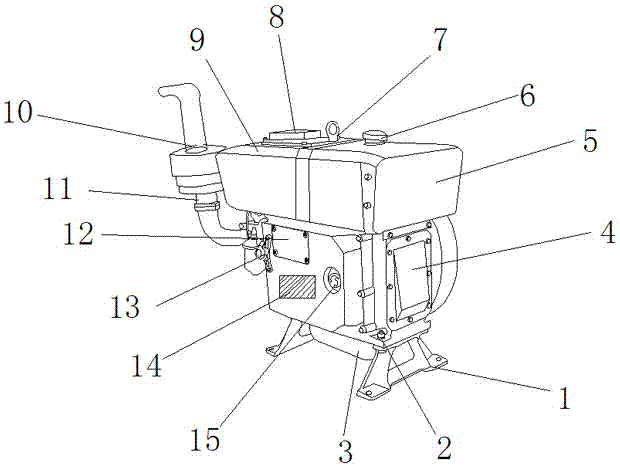 Single-cylinder diesel engine with silencing function