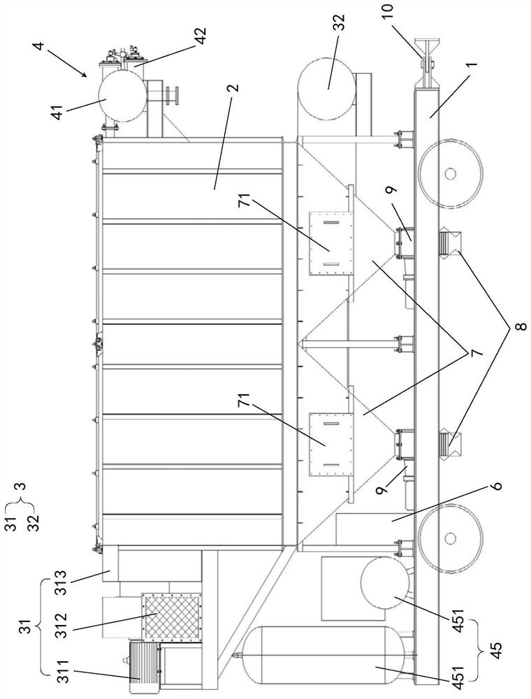 Movable discharging dust removal vehicle