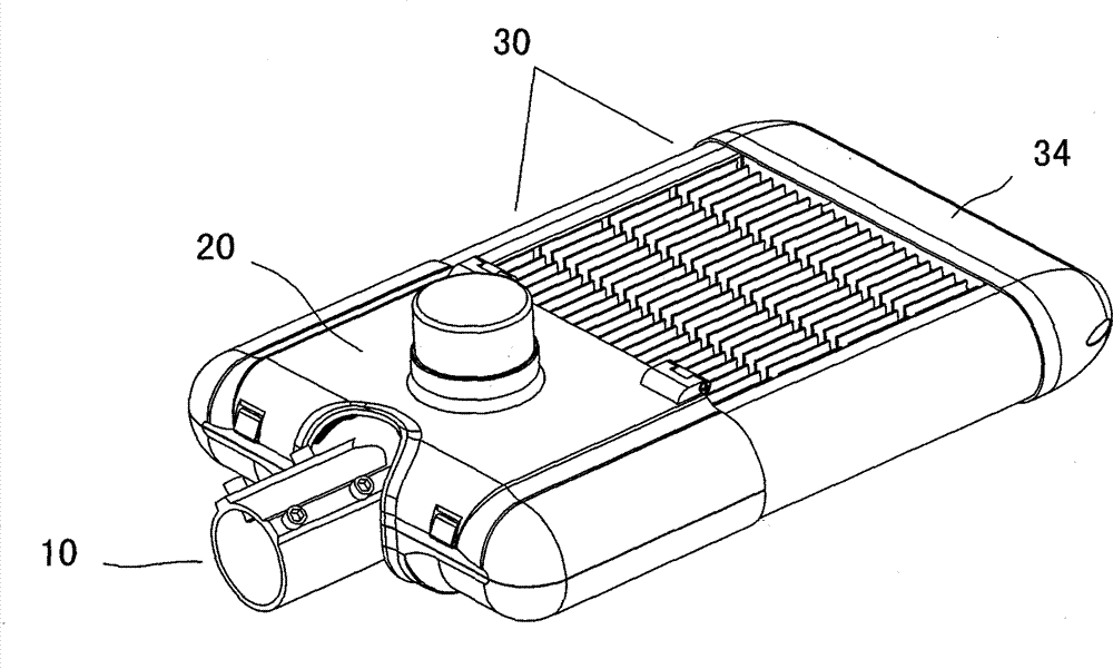 Light source component of LED street lamp