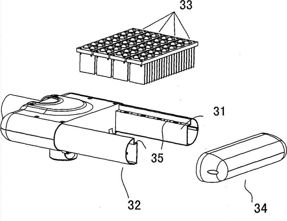 Light source component of LED street lamp